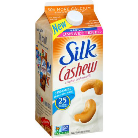 cashew milk silk oz vanilla unsweetened creamy almond facts packet cashewmilk nutrition gallon half nut protein benefits
