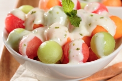 Melon-balls-with-Tangy-La-Lechera-Sauce