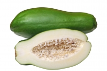 Half-cut-unripe-papaya