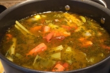 Vegetable broth along with vegetables