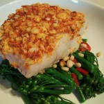  N'duja Crusted Cod With Broccoli, Chilli And Pinenuts