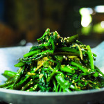 Water spinach tossed with ginger and preserved bean curd