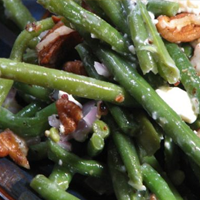 Green Beans, toasted Pecans and Blue Cheese