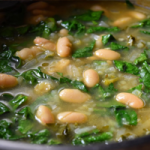 White Kidney Bean and Spinach Soup