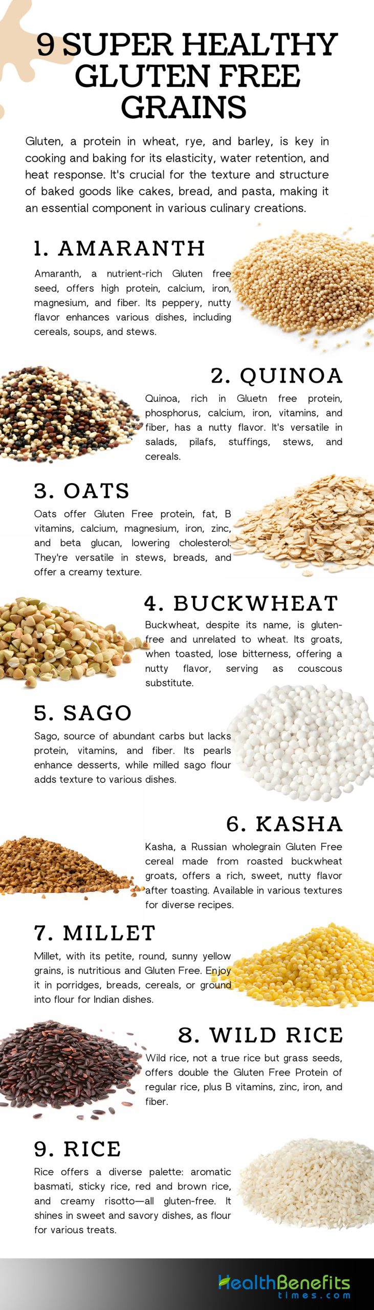 9 Super healthy Gluten free Grains