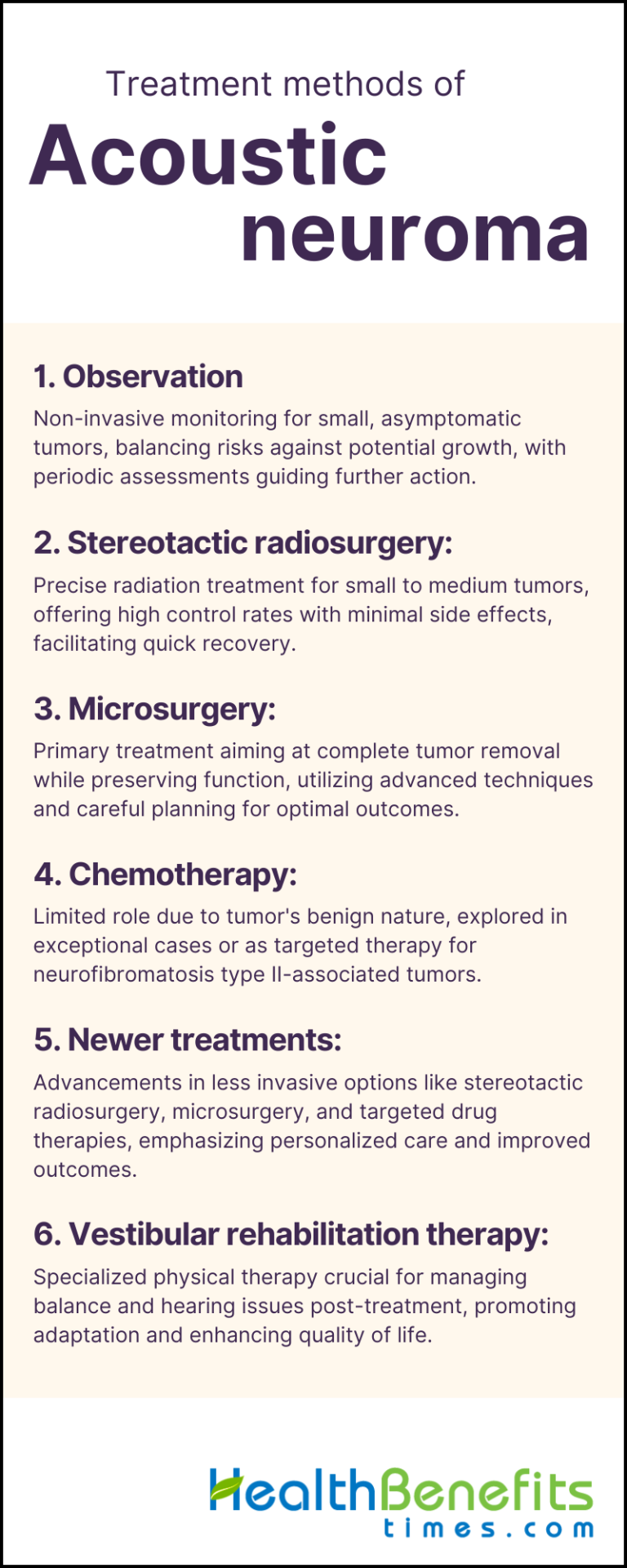 Treatment methods of Acoustic neuroma Health Benefits