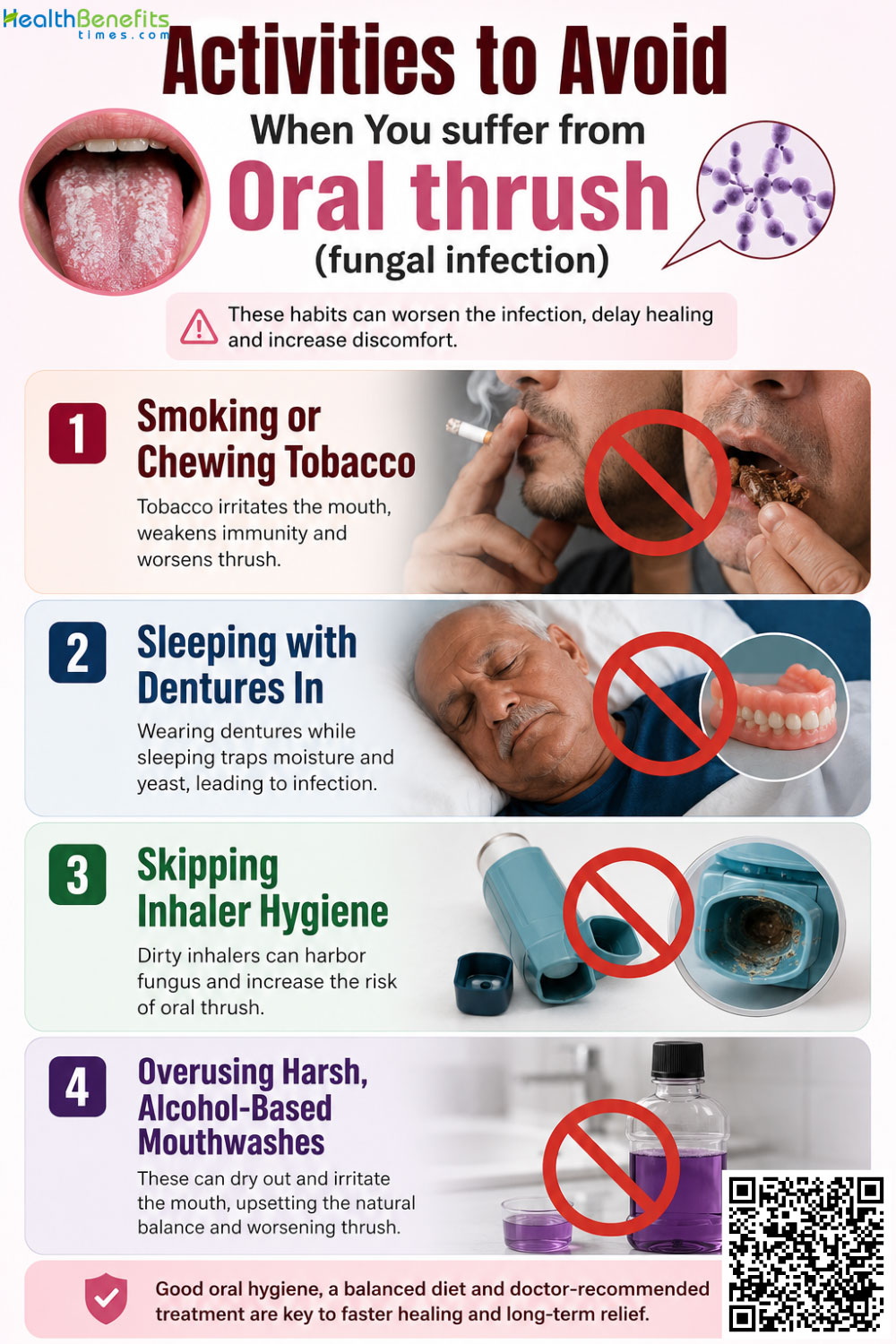 Activities to Avoid When You suffer from Oral thrush (fungal infection)