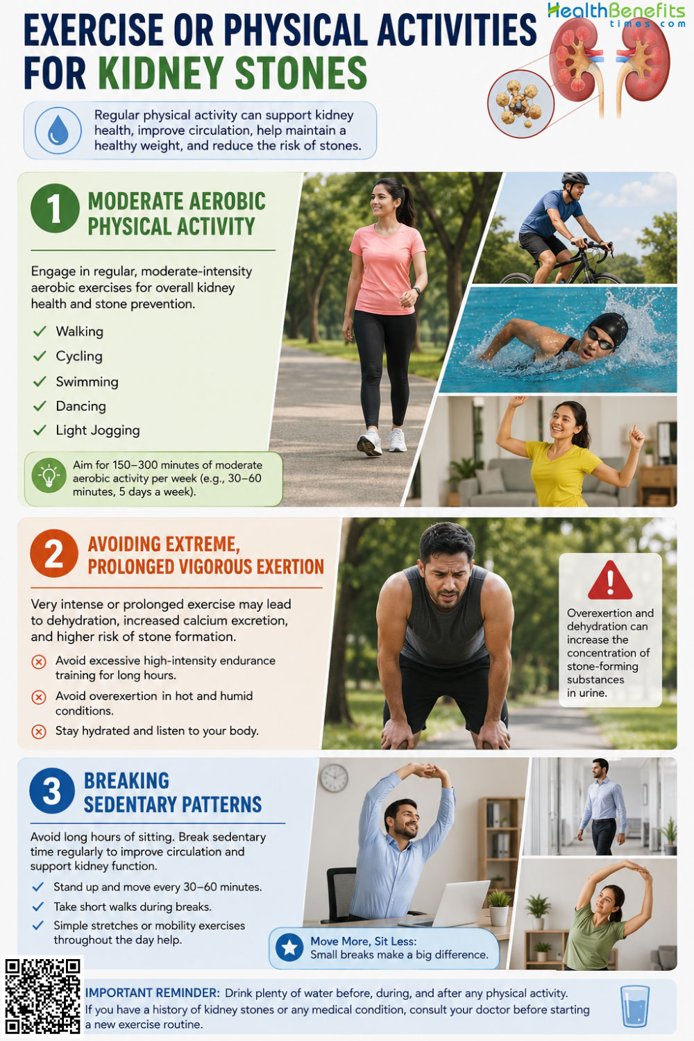 exercise or physical activities for Kidney stones