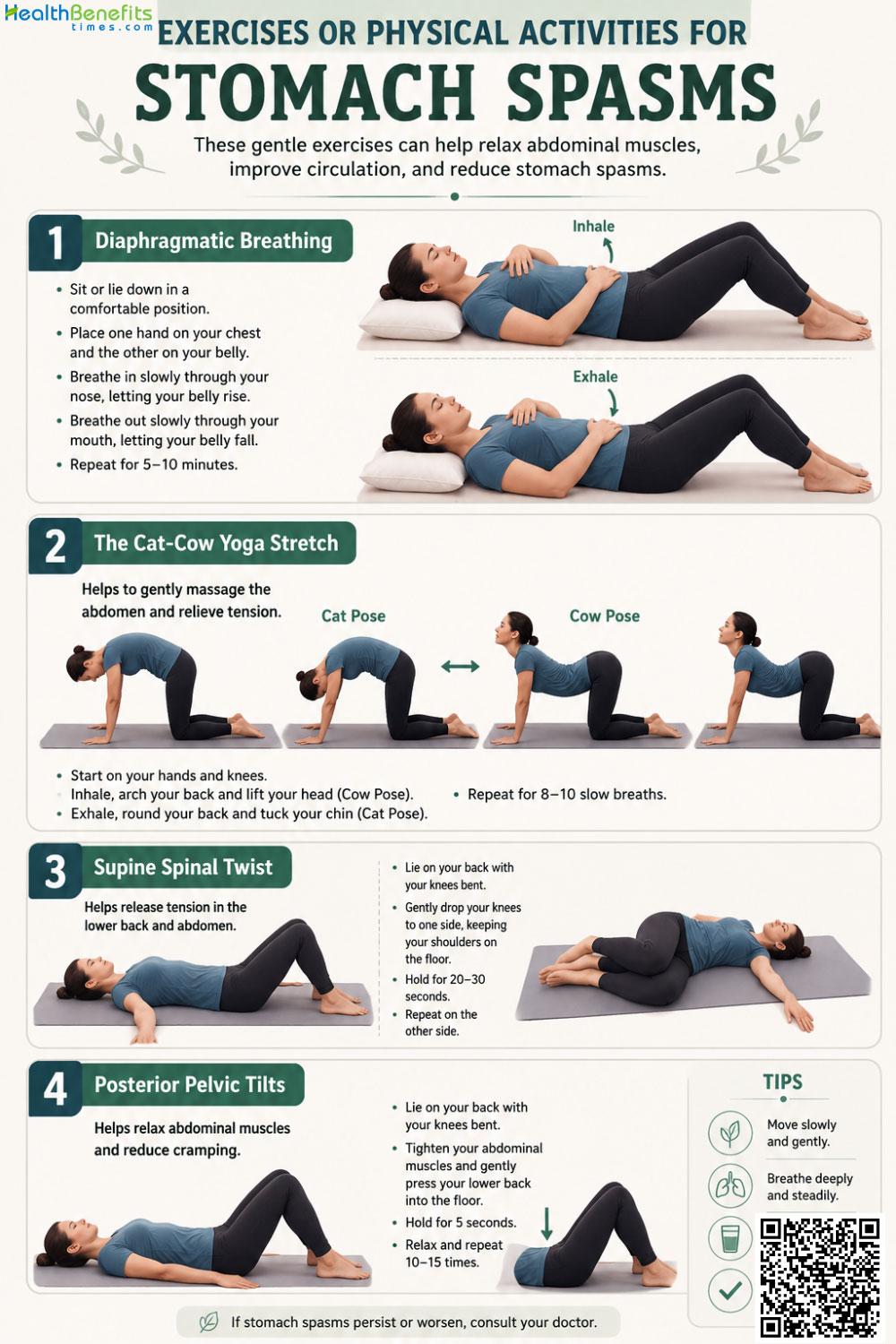 Exercise or physical activities for Stomach Spasms