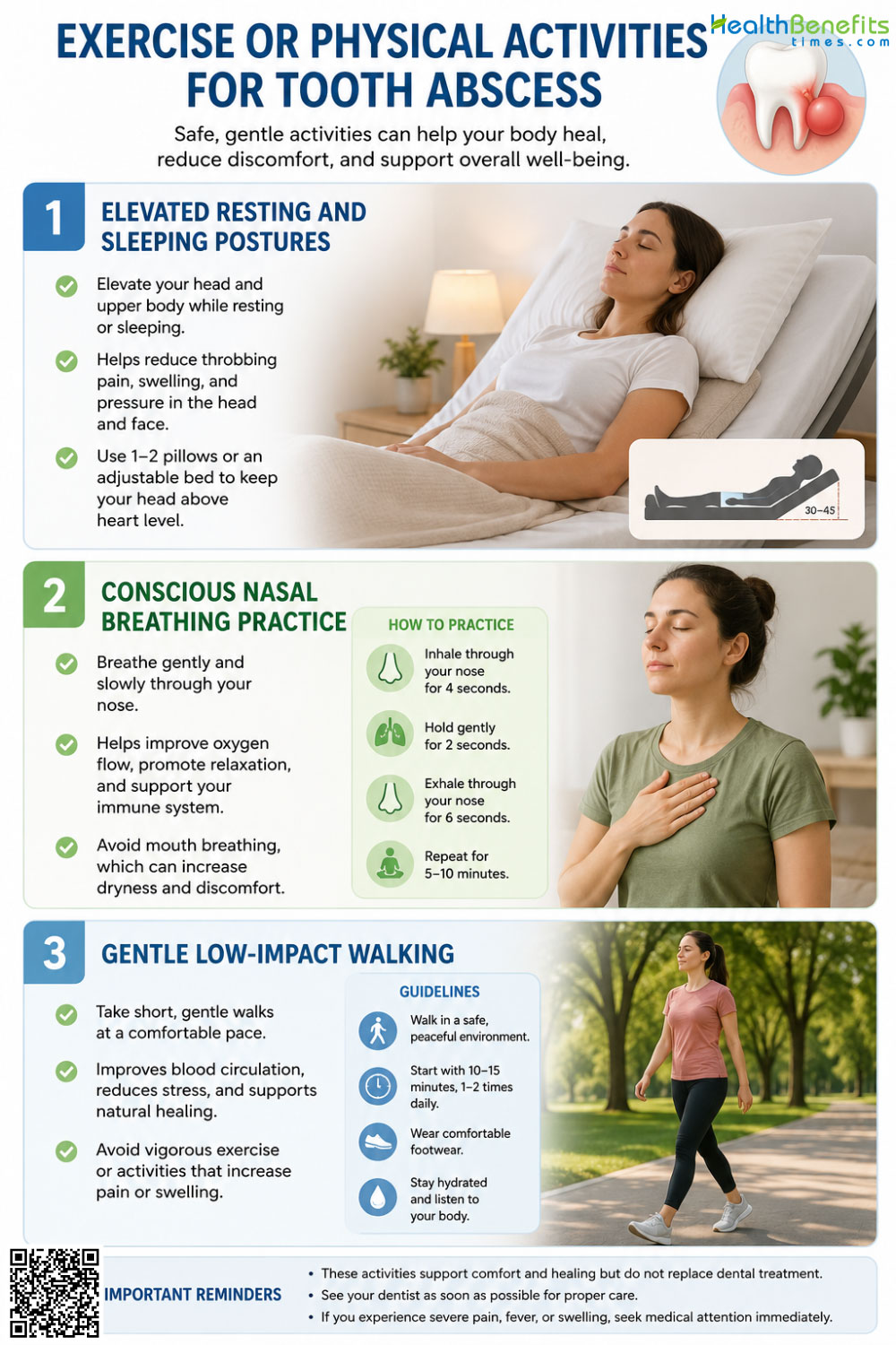 exercise or physical activities for Tooth Abscess