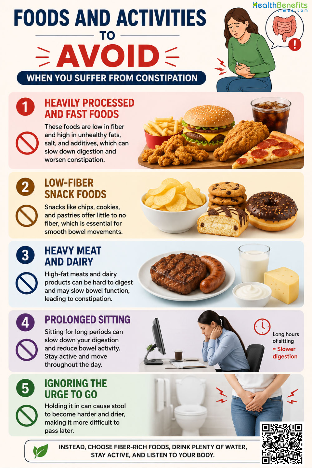 Foods and Activities to Avoid When You Suffer from Constipation