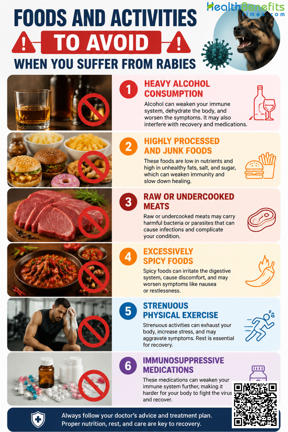 Foods and Activities to Avoid When You Suffer from Rabies