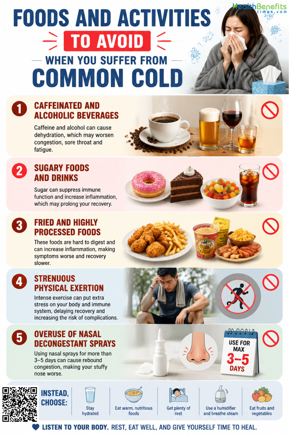 Foods and Activities to Avoid When You suffer from COMMON COLD