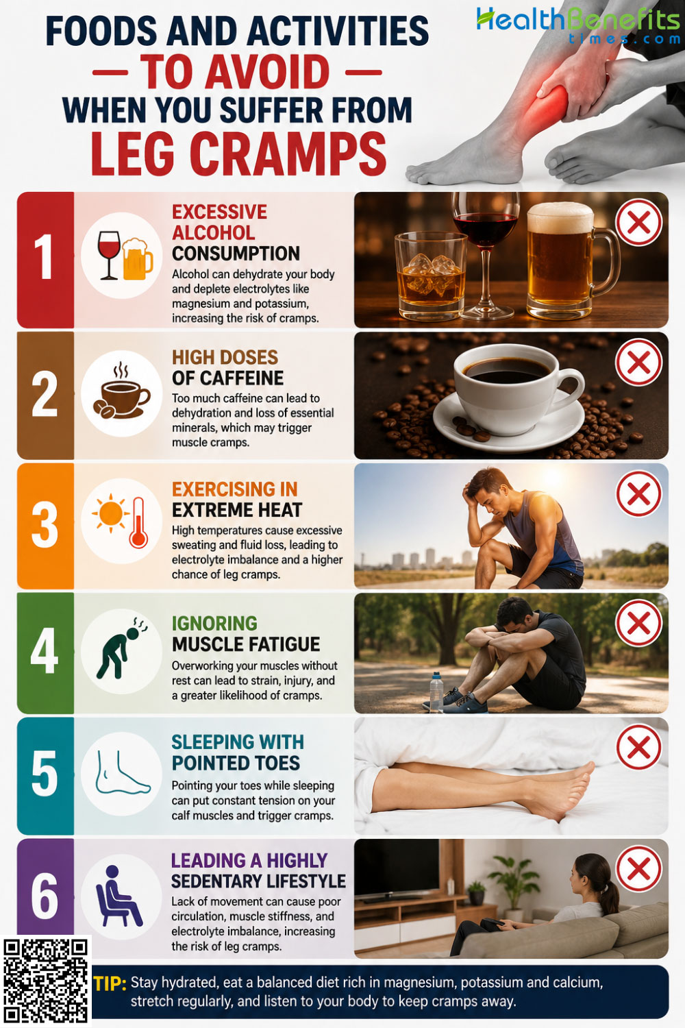 Foods and Activities to Avoid When You suffer from Leg Cramps