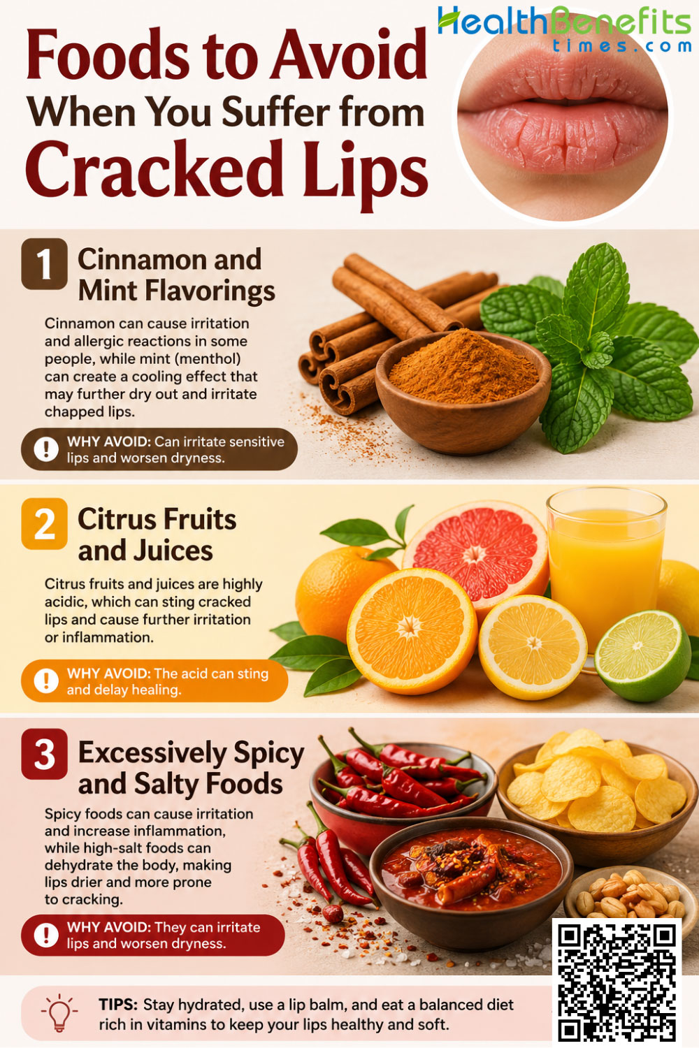 Foods to Avoid When You Suffer from Cracked Lips