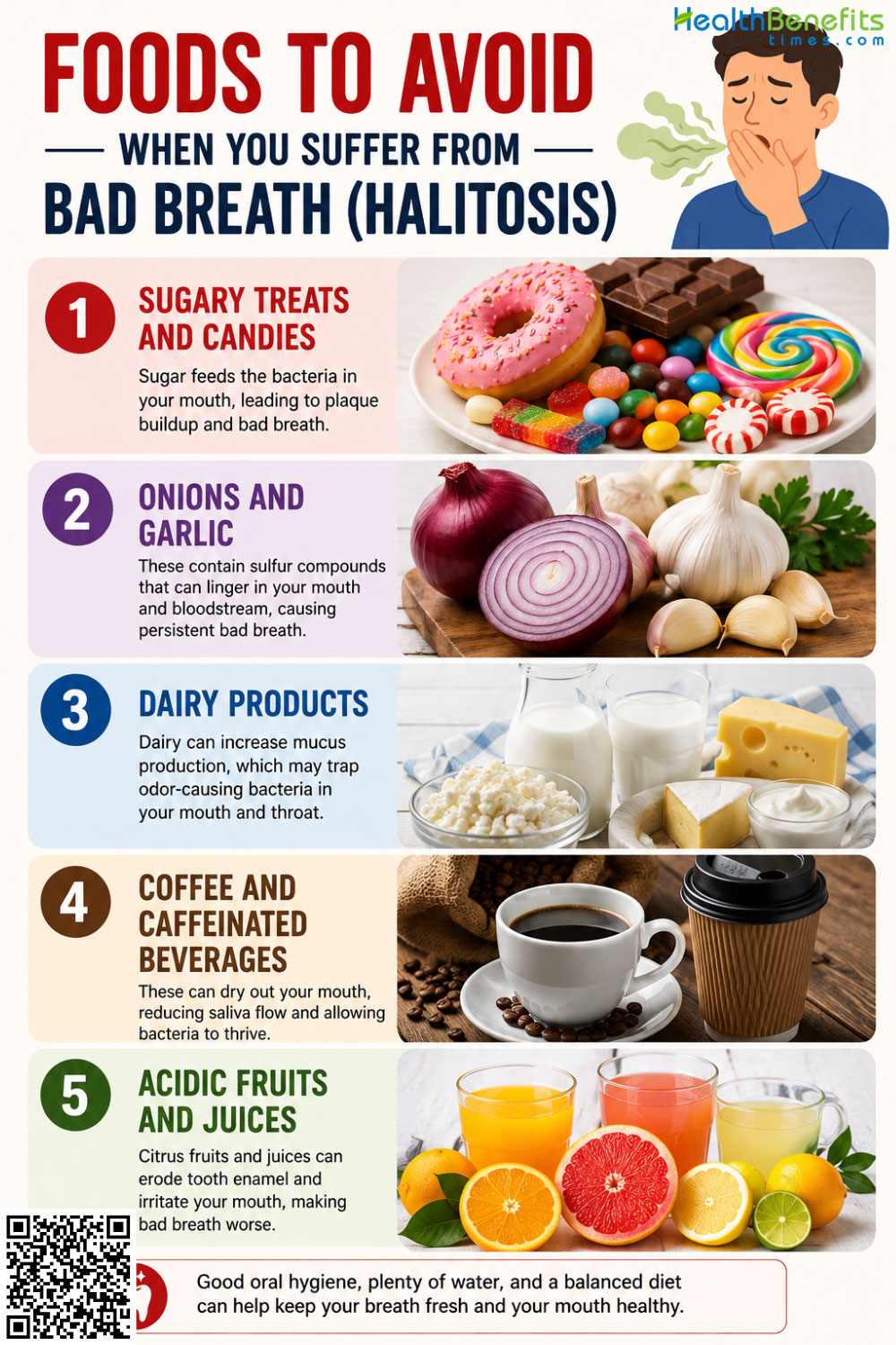 Foods to Avoid When You suffer from Bad breath (halitosis)