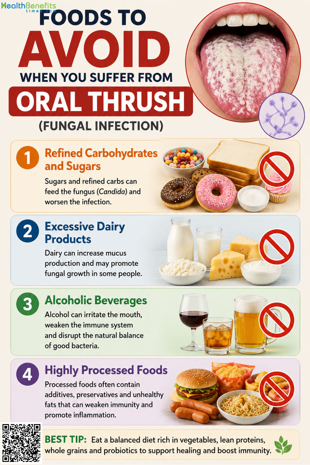 Foods to Avoid When You suffer from Oral thrush (fungal infection)