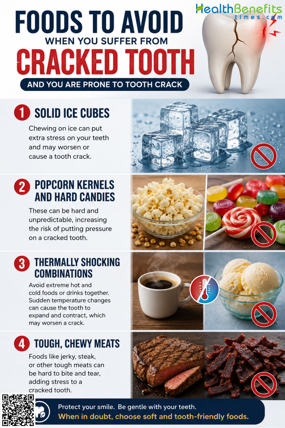 Foods to Avoid When You suffer from cracked tooth and you are prone to tooth crack