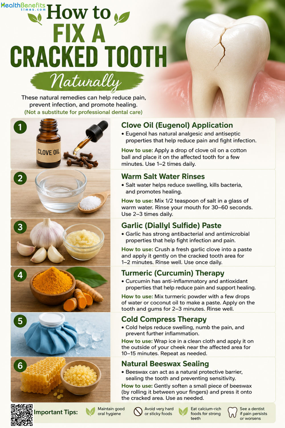 How to fix a cracked tooth naturally