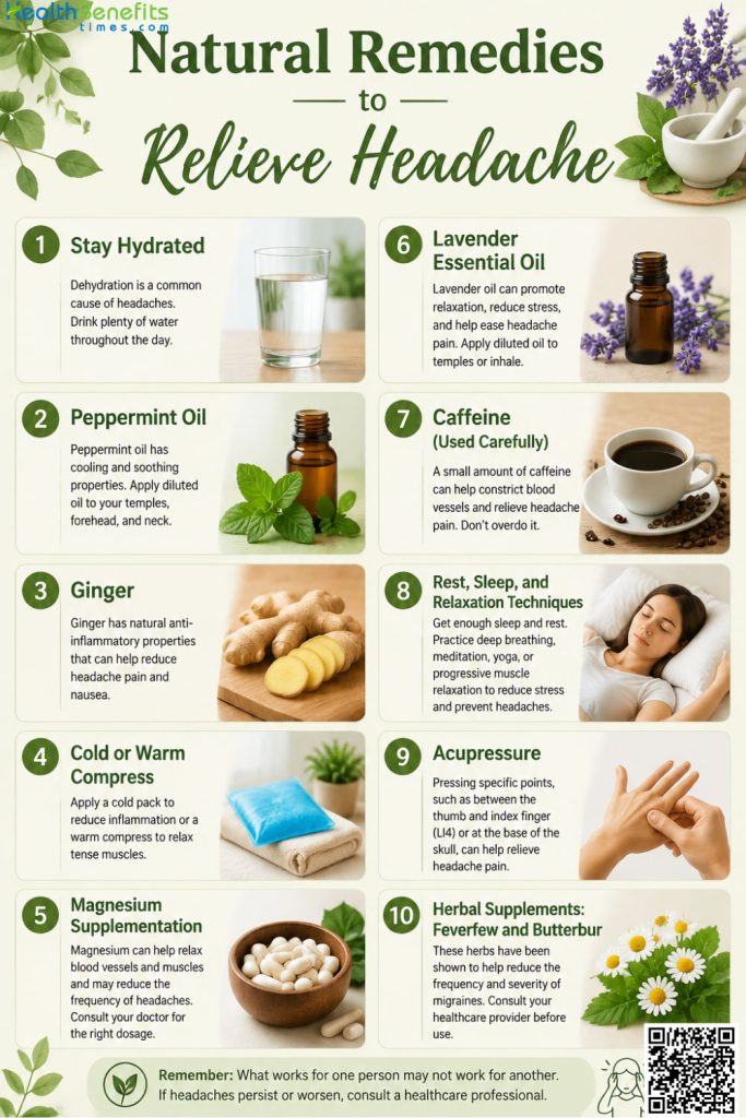Natural Remedies to Relieve Headache - Health Benefits