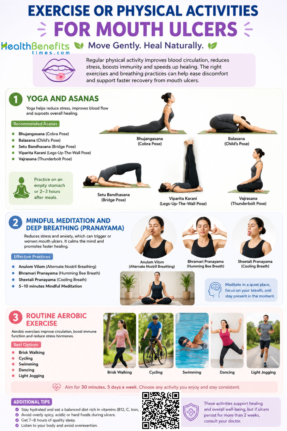 exercise or physical activities for Mouth ulcers