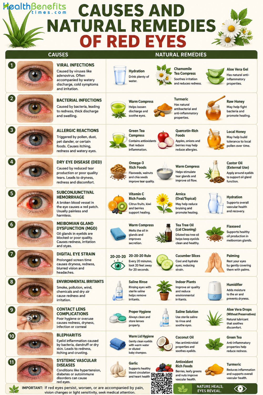 Causes and Natural Remedies of Red Eyes
