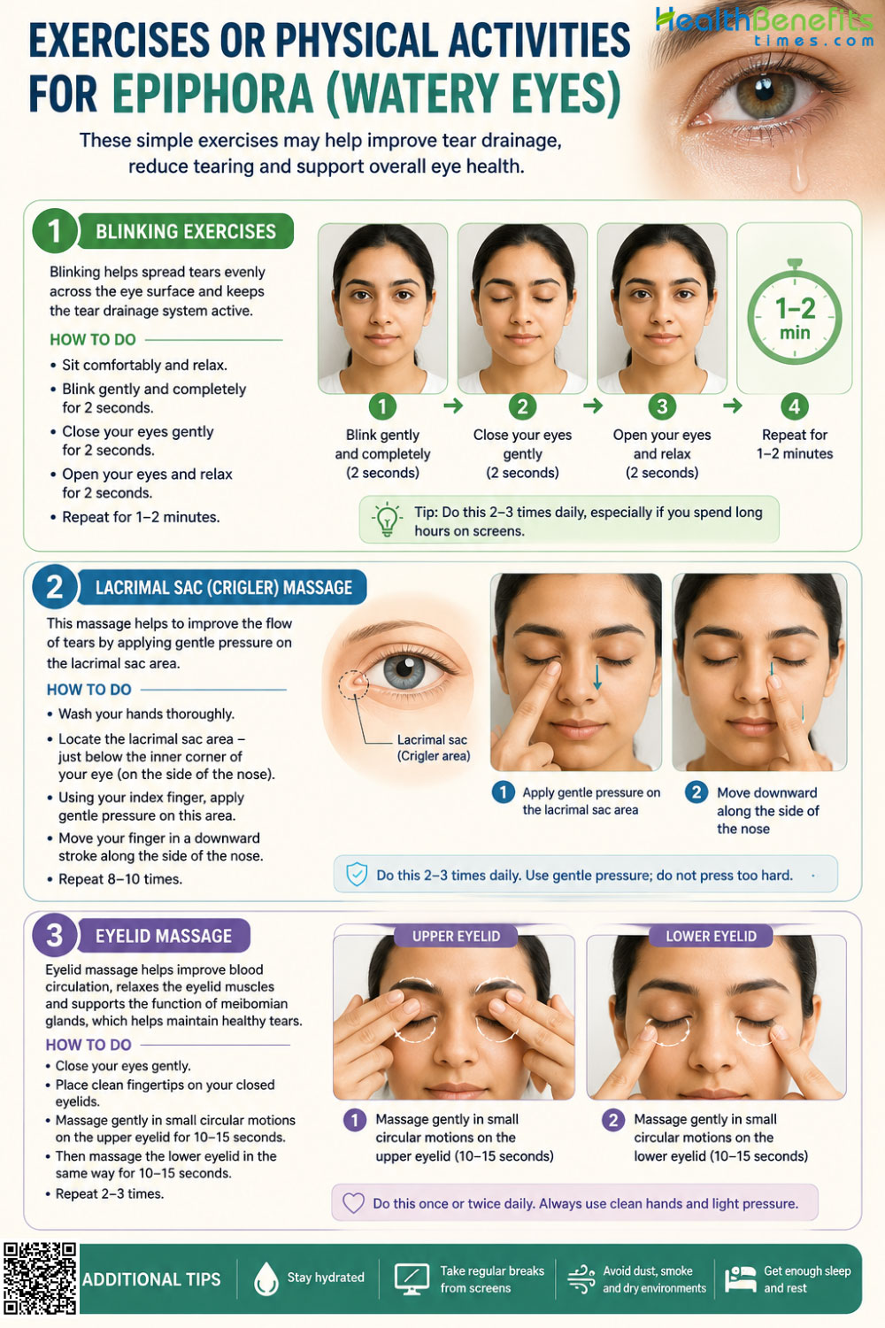 exercise or physical activities for Epiphora (Watery Eyes)