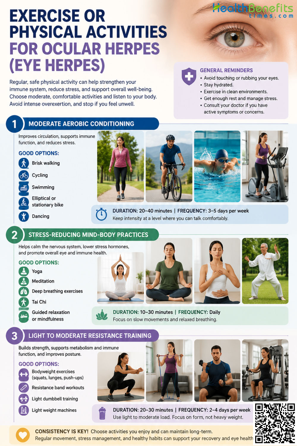 exercise or physical activities for Ocular Herpes (Eye Herpes)