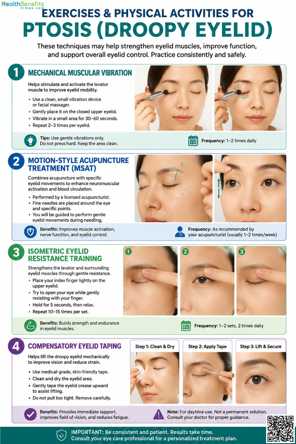 exercise or physical activities for Ptosis (Droopy Eyelid)