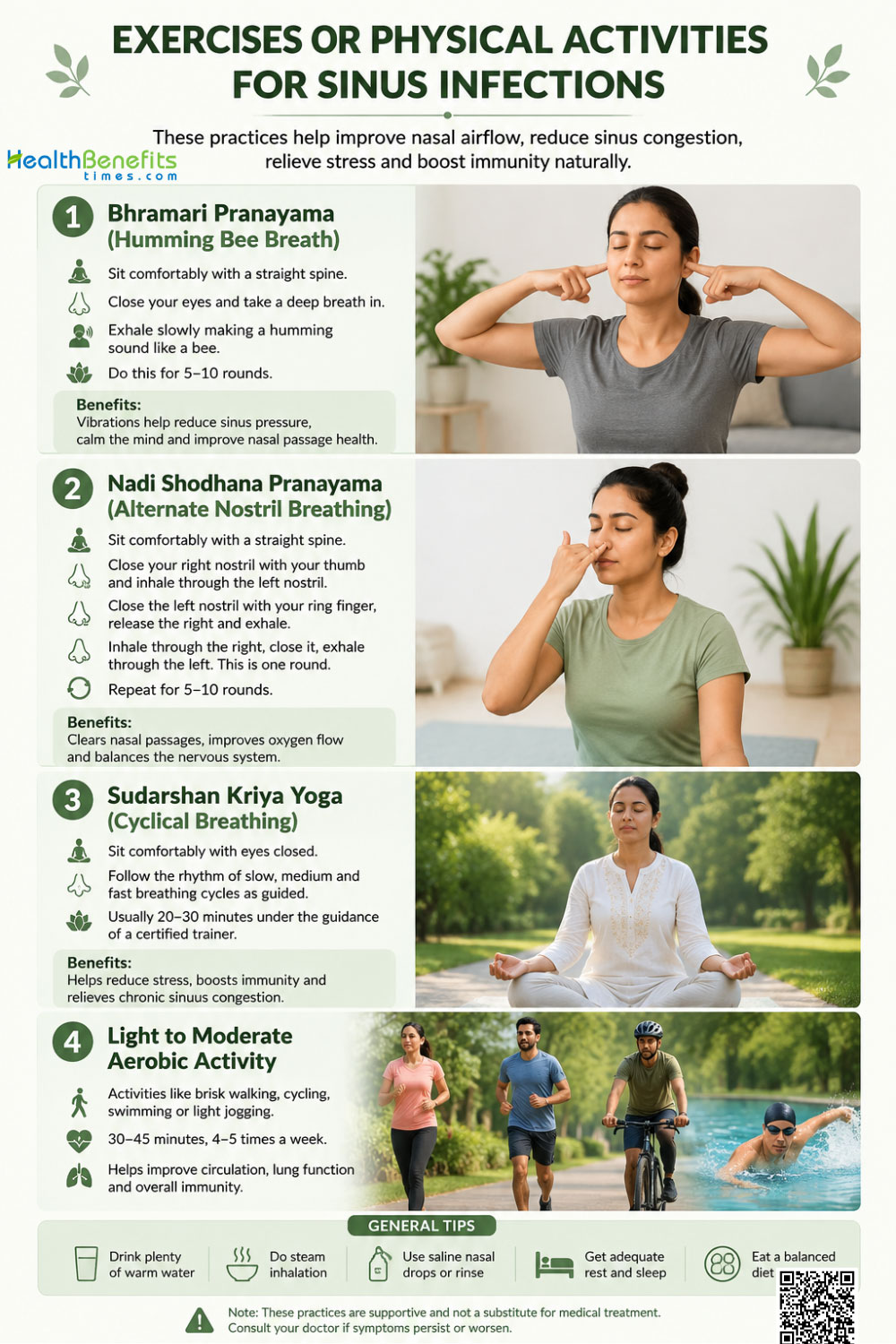 exercise or physical activities for Sinus infections