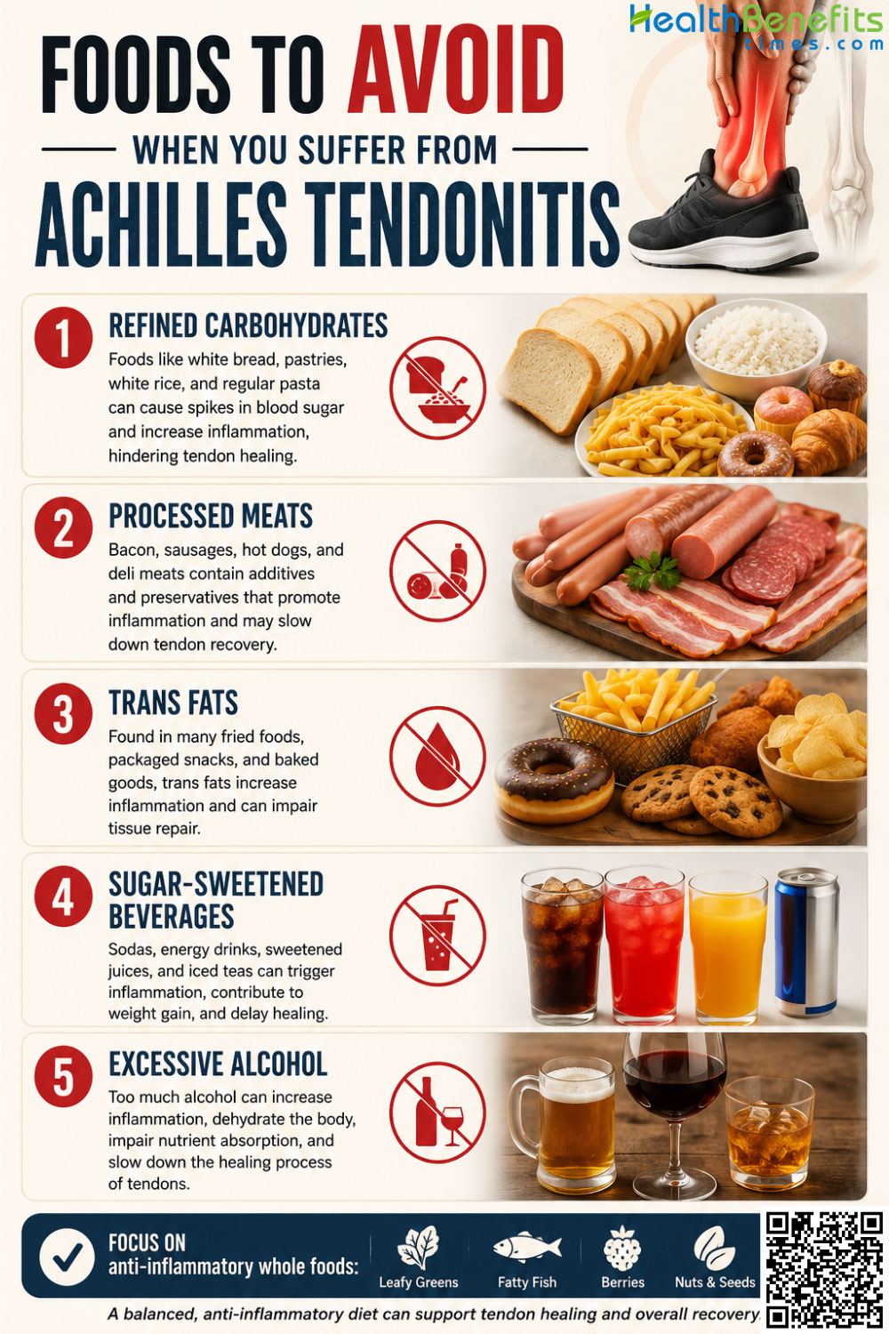 Foods to Avoid When You Suffer from Achilles Tendonitis