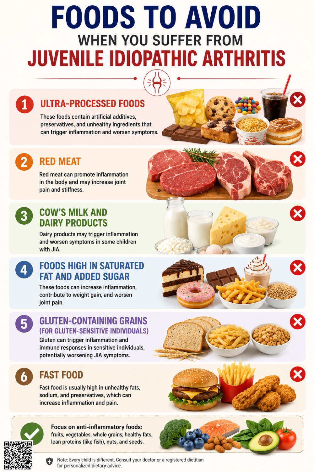 Foods to Avoid When You Suffer from Juvenile Idiopathic Arthritis