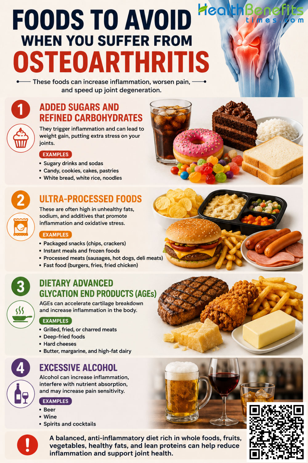 Foods to Avoid When You Suffer from Osteoarthritis