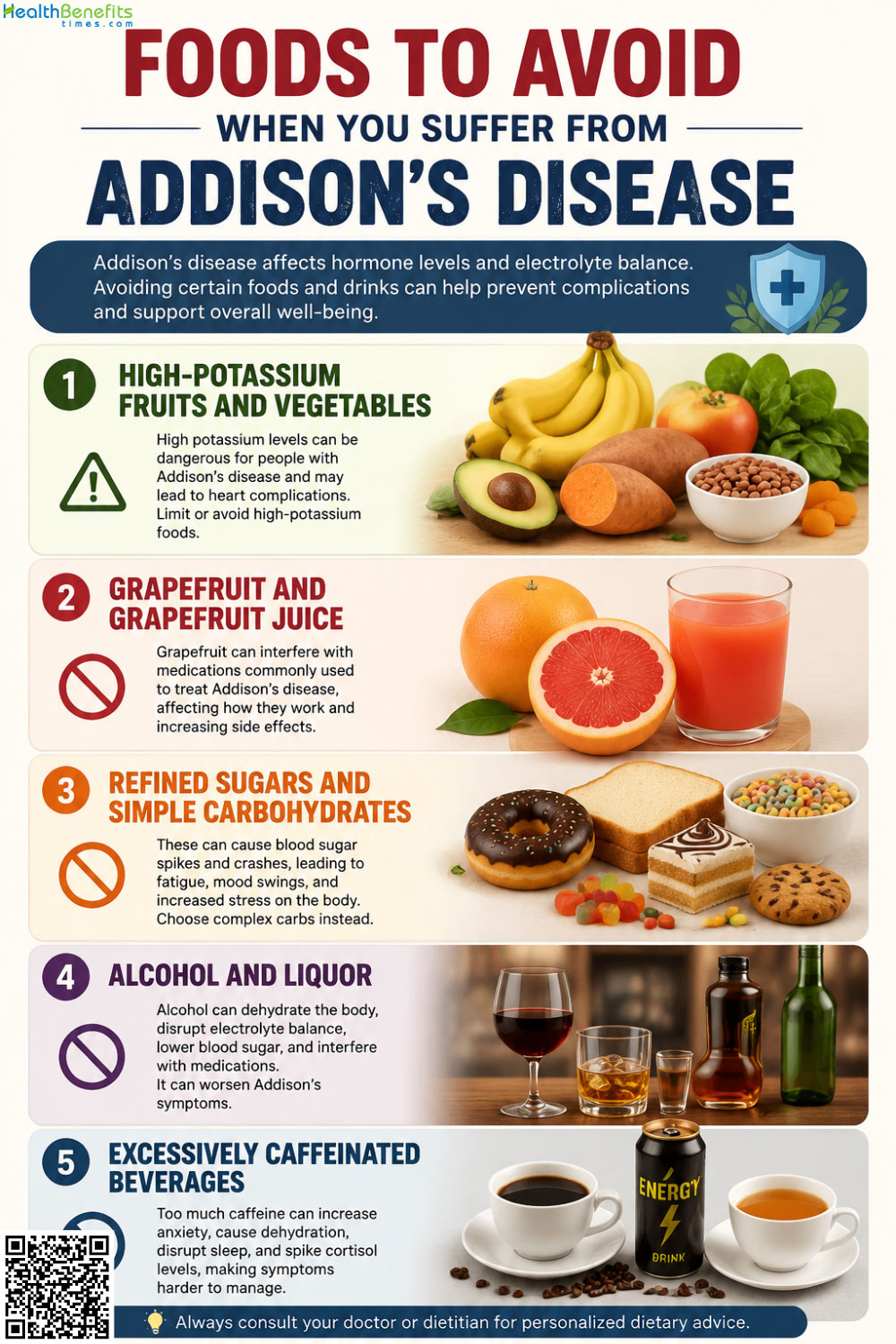 Foods to Avoid When You suffer from Addison's Disease