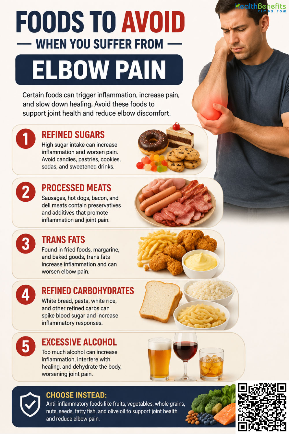Foods to Avoid When You suffer from Elbow Pain