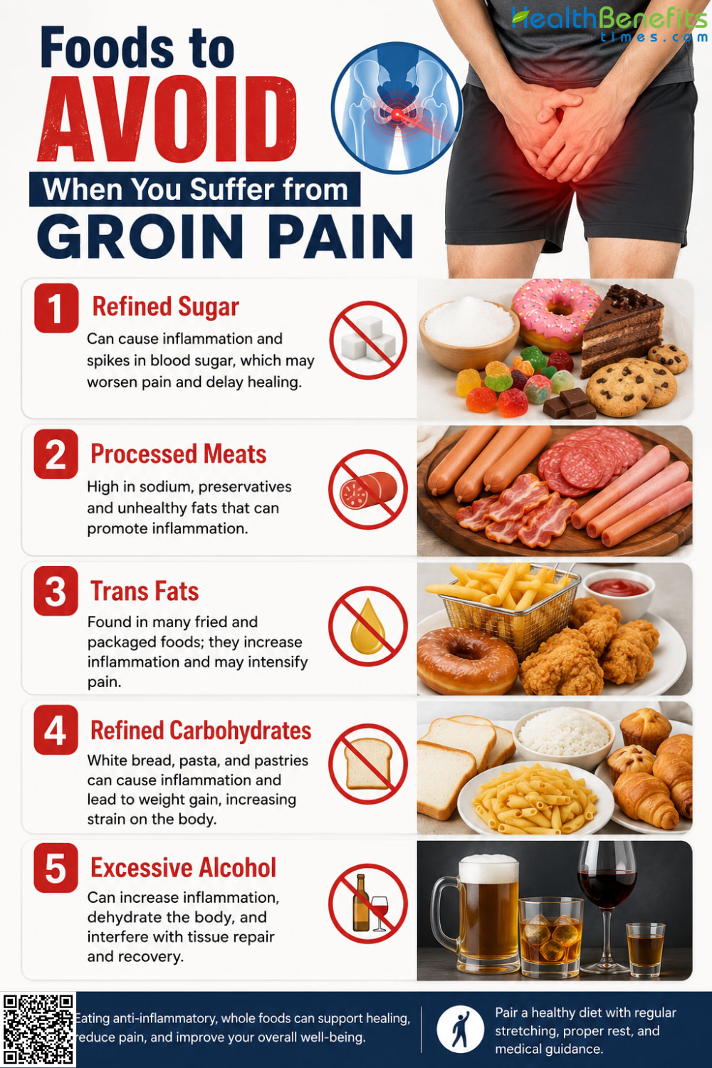 Foods to Avoid When You suffer from Groin Pain