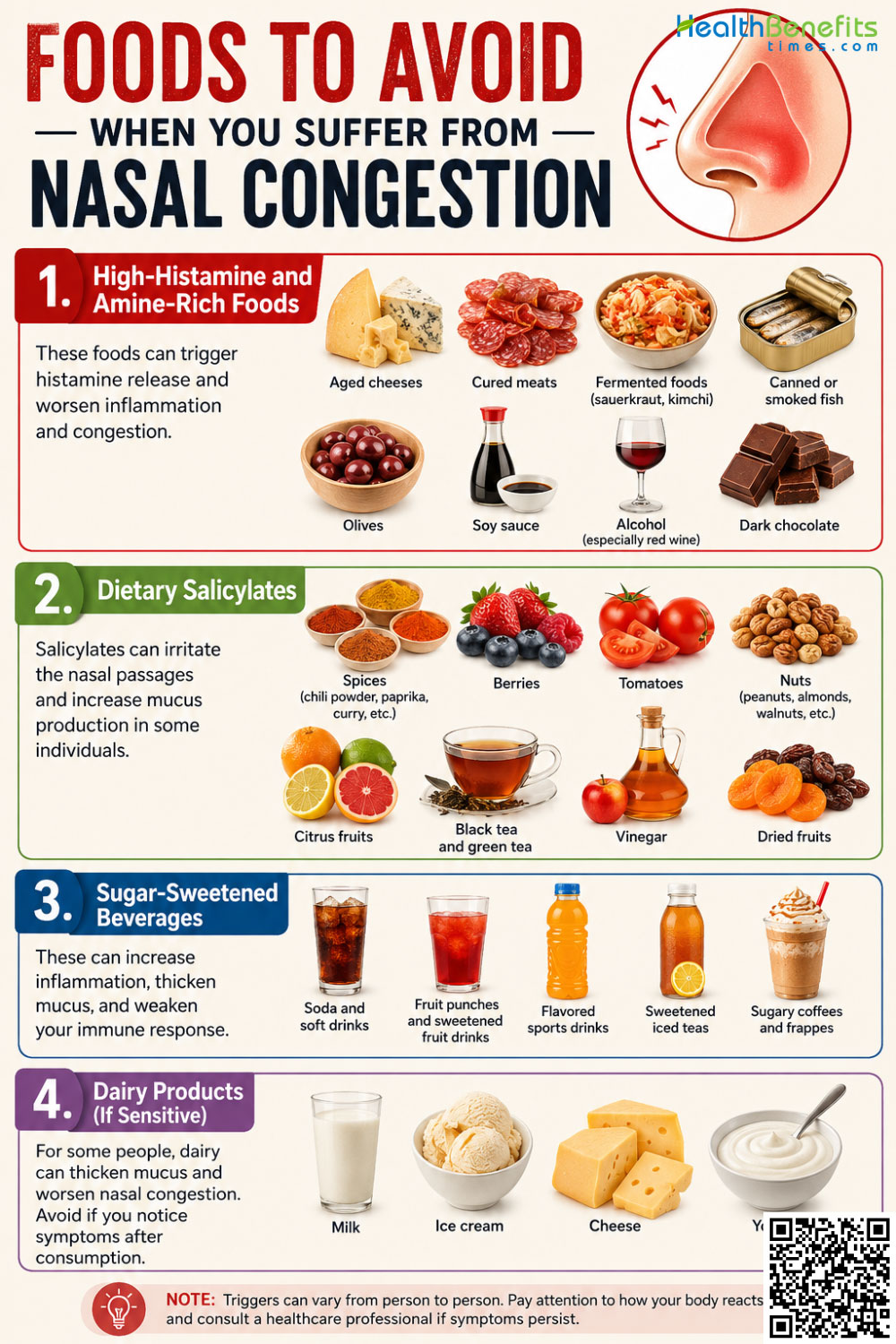 Foods to Avoid When You suffer from Nasal congestion