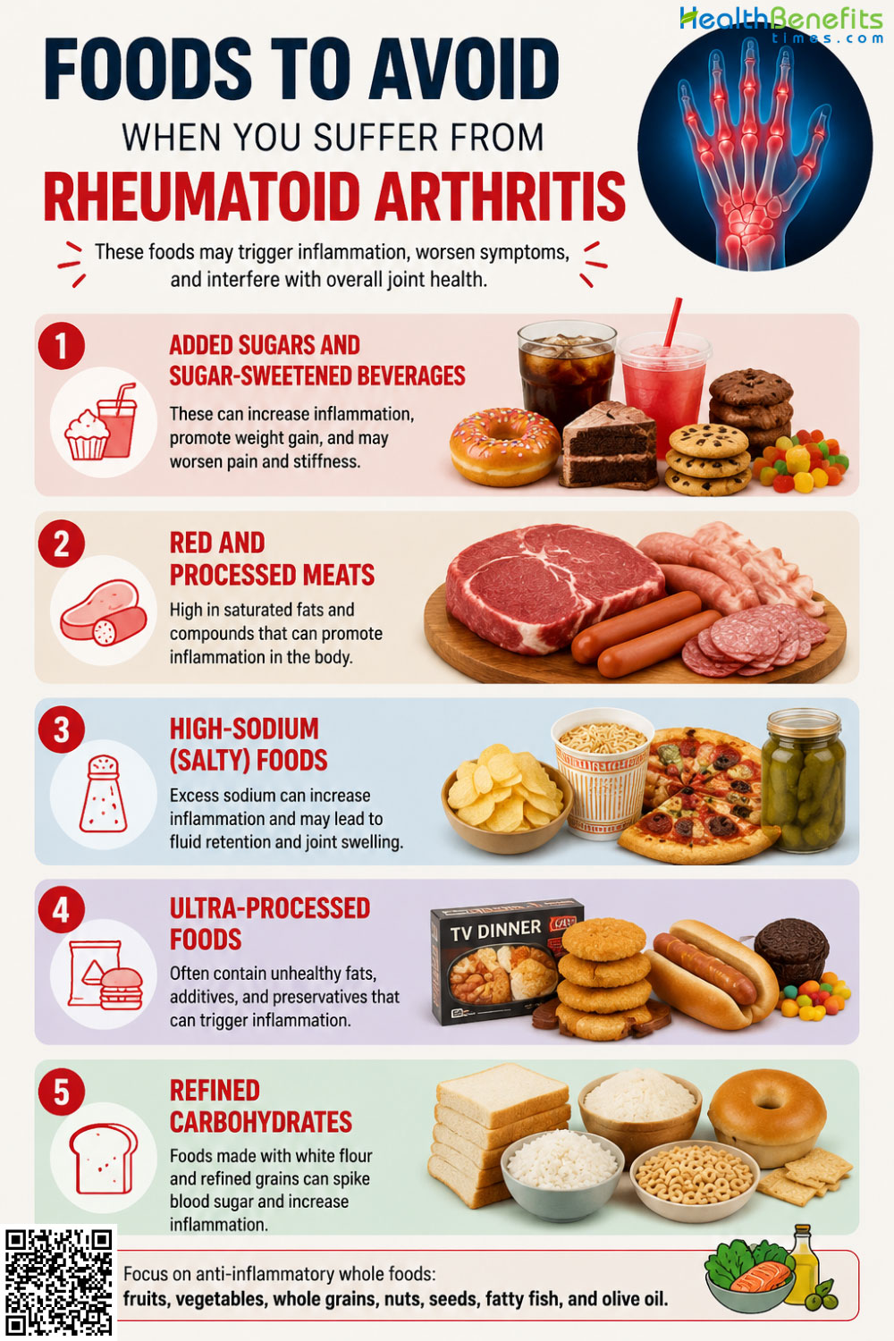 Foods to Avoid When You suffer from Rheumatoid Arthritis