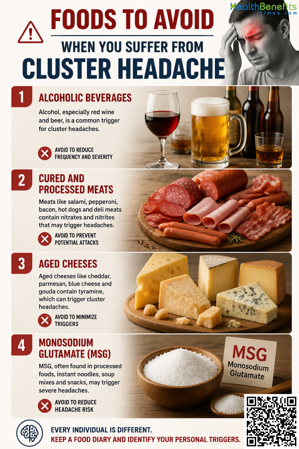 Foods to Avoid When You Suffer from Cluster Headache