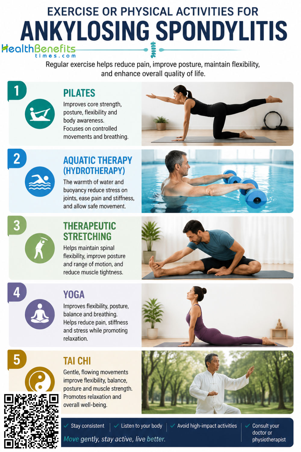 exercise or physical activities for Ankylosing Spondylitis
