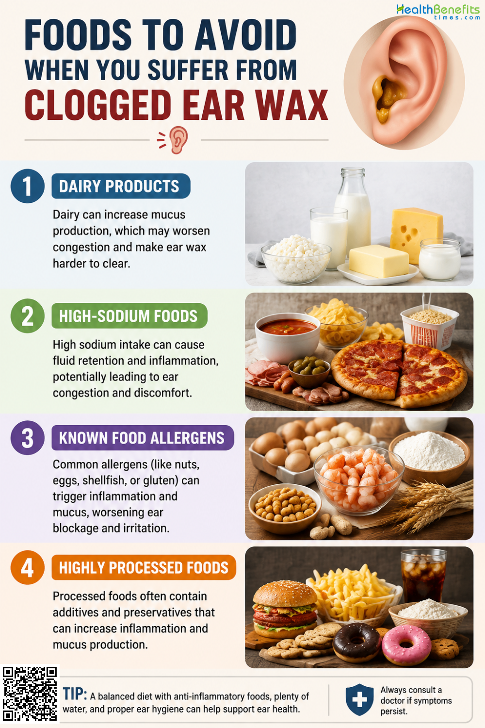 Foods to Avoid When You Suffer from Clogged Ear Wax