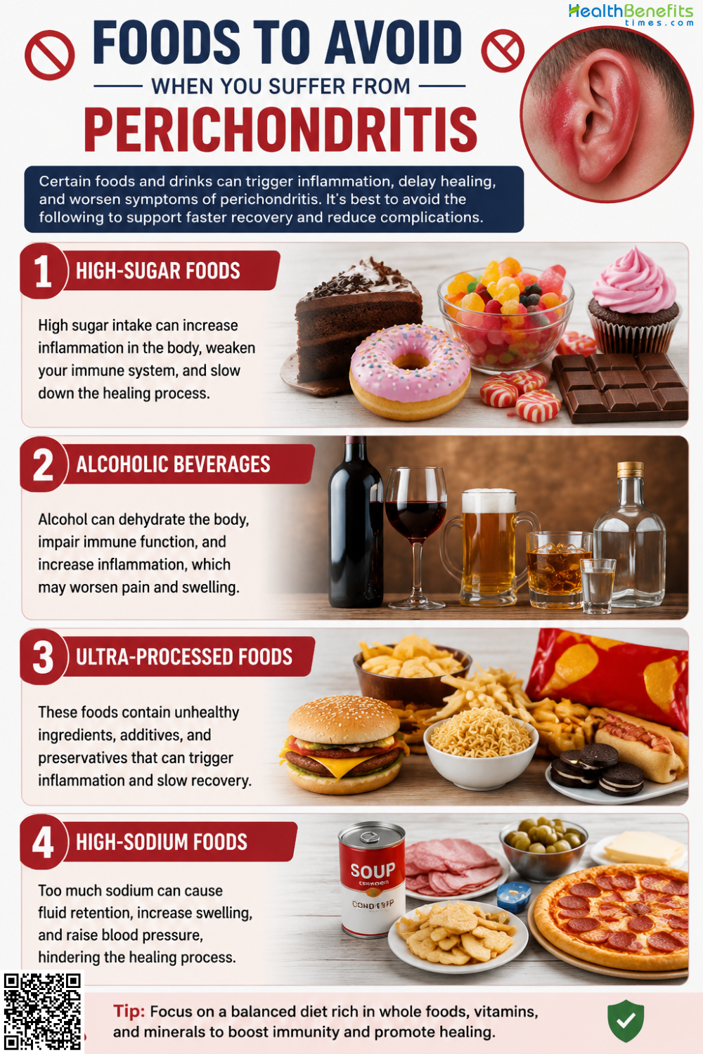 Foods to Avoid When You suffer from Perichondritis
