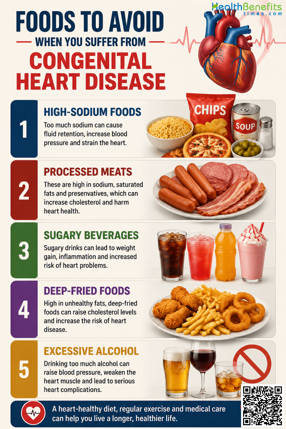 Foods to Avoid When You suffer from Congenital Heart Disease