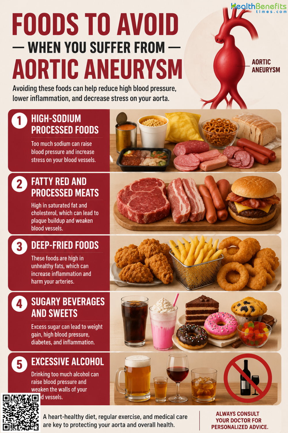 Foods to Avoid When You suffer from Aortic aneurysm.