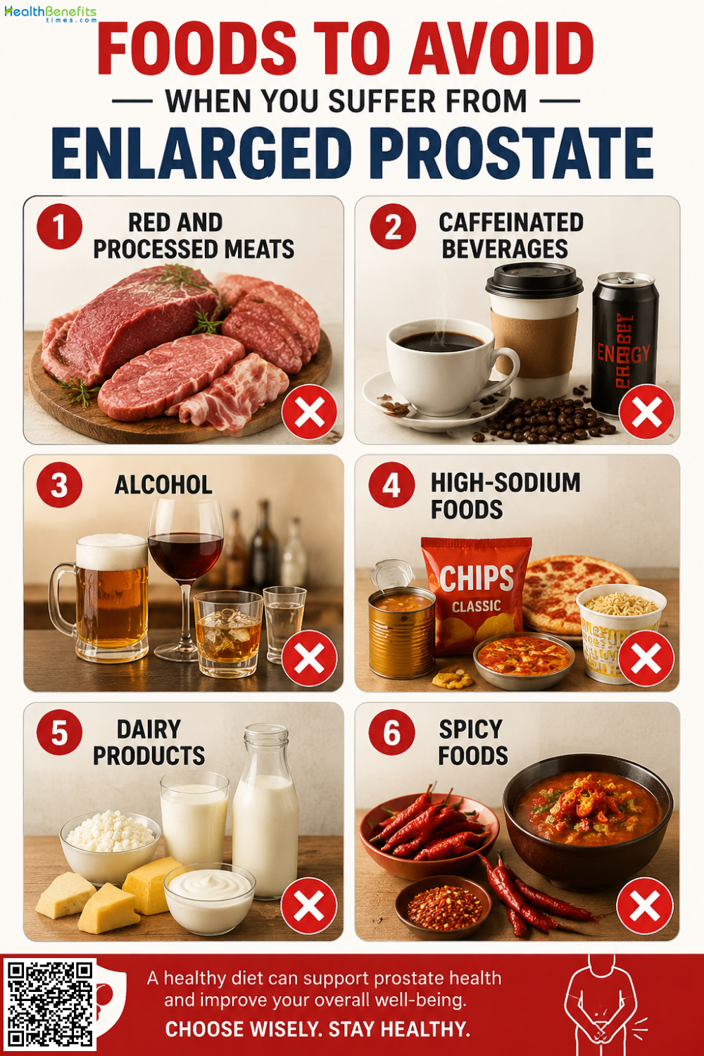 Foods to Avoid When You Suffer from Enlarged Prostate