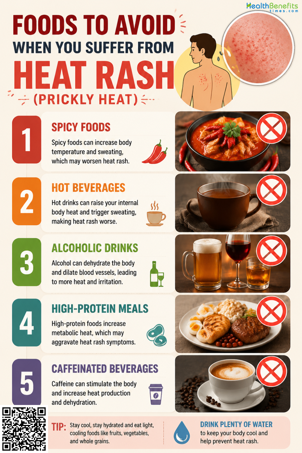 Foods to Avoid When You suffer from Heat Rash (Prickly Heat)