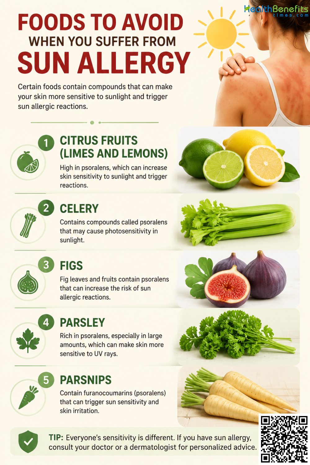 Foods to Avoid When You Suffer from Sun Allergy