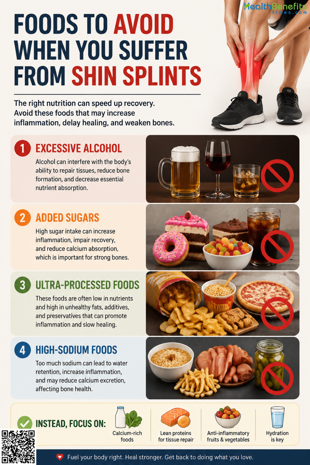 Foods to Avoid When You Suffer from Shin Splints