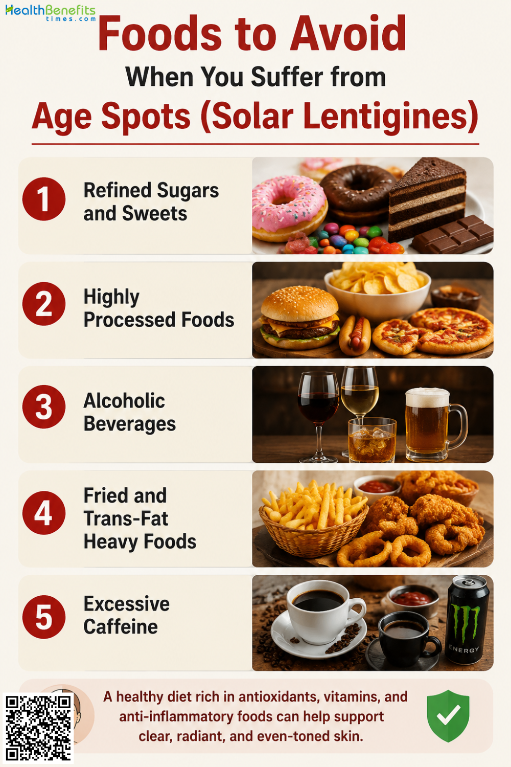 Foods to Avoid When You Suffer from Age Spots (Solar Lentigines)