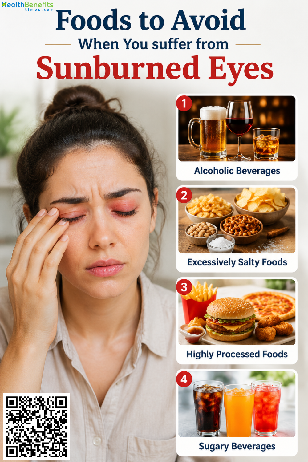 Foods to Avoid When You Suffer from Sunburned Eyes